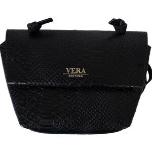 Vera New York's Genny Crossbody Handbag in Black Vegan Leather  #1289